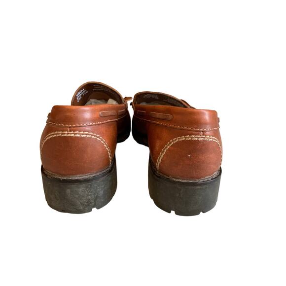 Vintage 90s Connie Lug Sole Leather Kiltie Loafers Brown 7.5 - Picture 5 of 8